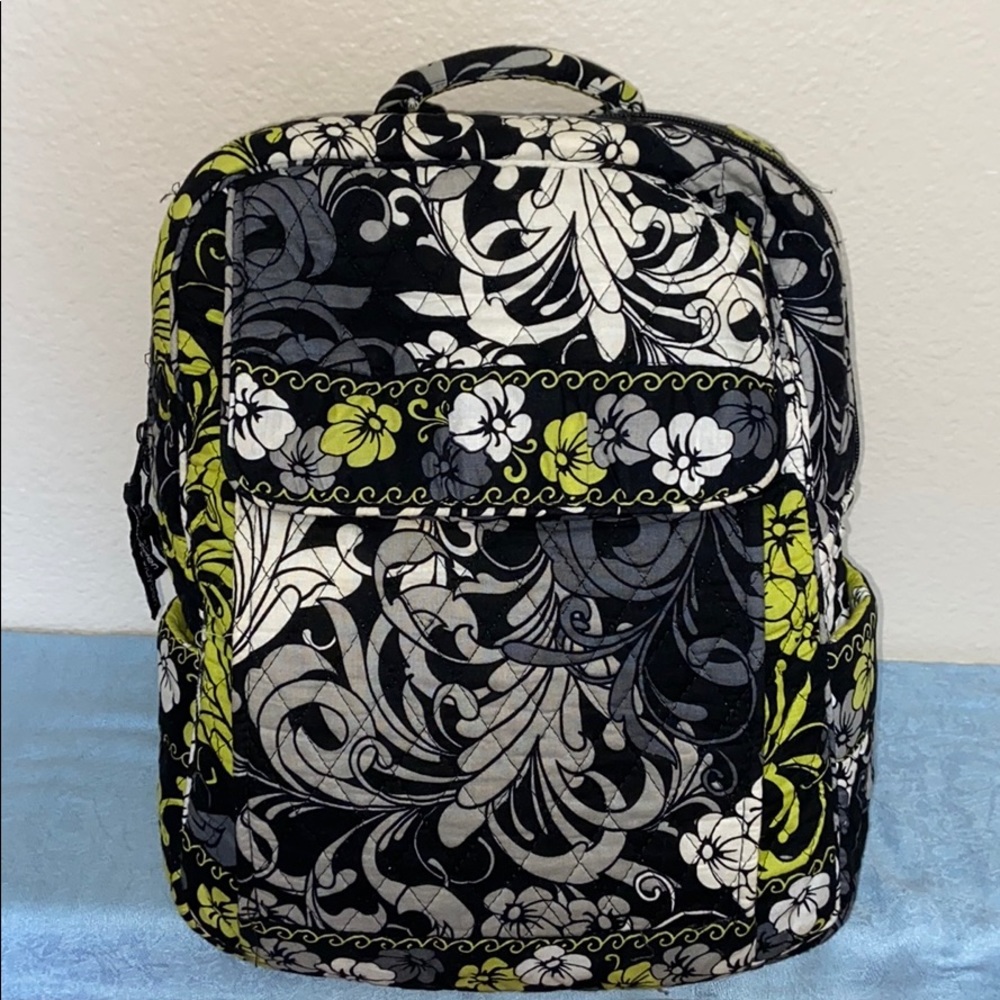 NICOLE BRAYDEN quilted backpack in green & black